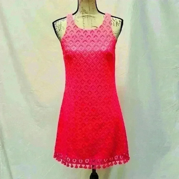 Lilly Pulitzer Dragonfruit Pink Ombre Marquette Shift Dress X Small - Picture 6 of 15